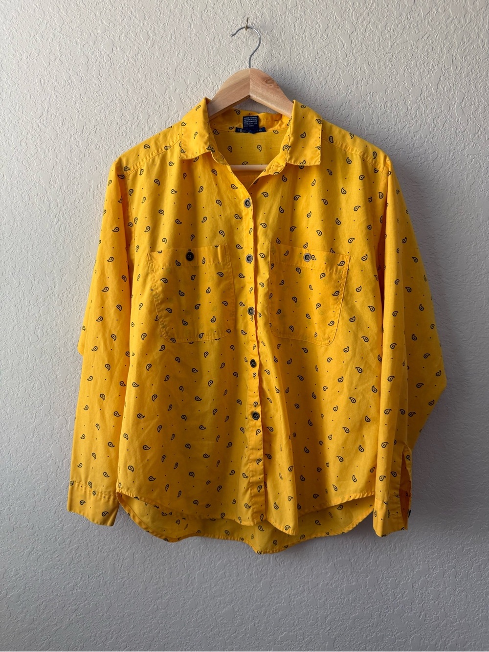 Evan Davies Yellow Paisley‎ Button-Down Shirt - Women